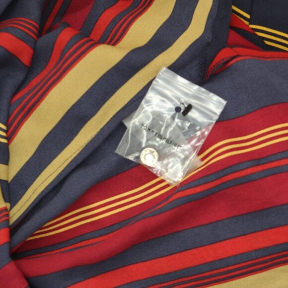 NWT Tommy Hilfiger Printed Collared Long-Sleeve Top Midnight Blue Multi XL - Picture 7 of 7